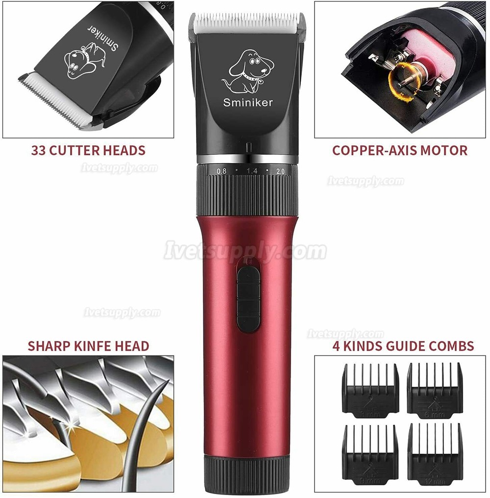 Pet Grooming Kit Dog Cat Clippers Combs Scissors Cordless Low Noise，Dog and cat